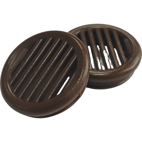 Rejilla de ventilación para armario de muebles, diámetro 35 mm, marrón oscuro, 10 unidades. (1/5)