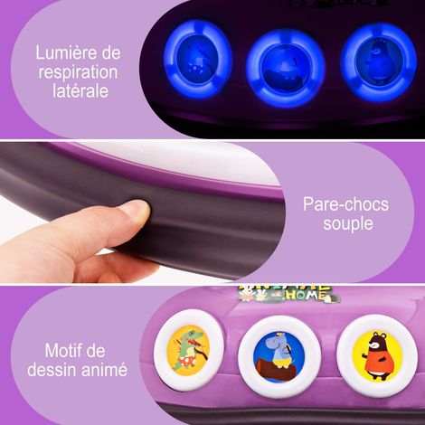 Voiture tamponneuse électrique enfant violette 12 V avec rotation 360 , musique, lumières et télécommande pour jardin et parc (1/5)