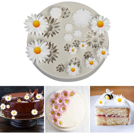 3D-Blumen-Silikonform für Kuchen, Gebäckdekoration, Gelee, Zucker, Schokolade, Fondant, flexible Form (1/5)