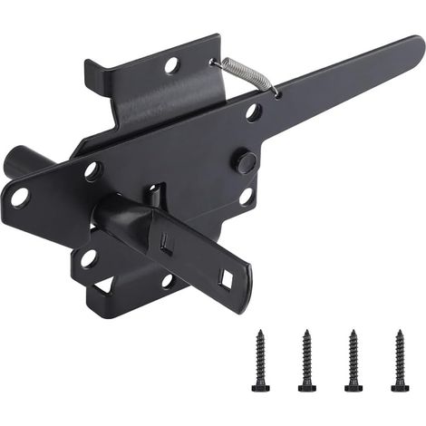 Loquets Autobloquants Robustes pour Clôtures en Bois, Loquets à Levier pour Portes de Jardin Extérieur/Piscine, Charnières de Clôture (1/5)