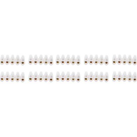 50pcs bornes de connexion 60A ignifuges, bloc jonction traversant 5 entrées 5 sorties, résistant au feu, pour câblage électrique (1/5)