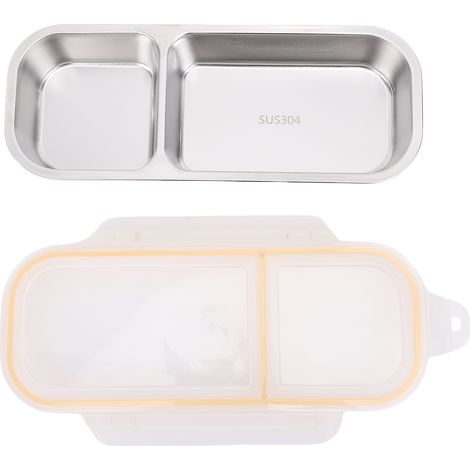 Boîte Repas Extérieure Acier Inoxydable Camping Voyage Portable Conteneur Aliments Blanc (1/4)