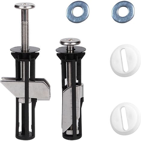 Jeu de boulons de siège de toilette, jeu de 2 (comprend 2 entretoises de 18 mm et 2 entretoises de 28 mm) (1/5)