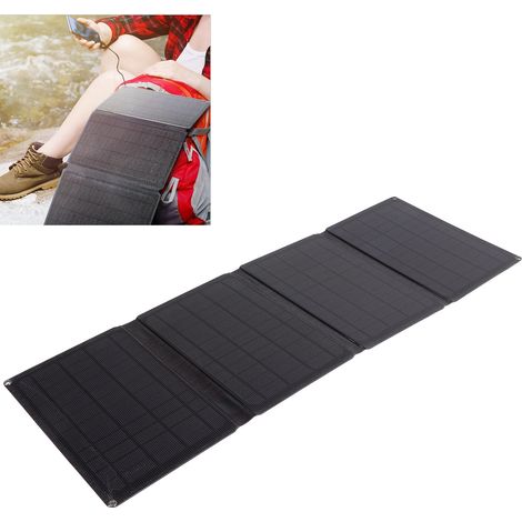 32W 5V 4-Panel-Solarladegerät mit faltbarem Solarpanel und zwei USB-Schnellladeausgängen. (1/5)