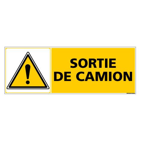 Panneau de Signalisation SORTIE DE CAMION (C0866) - Adhésif - 210 x 75 mm