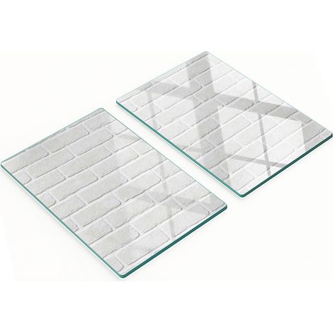 Tablas decorativas de vidrio para cortar y servir, diseño de pared de ladrillo, 2x40x52 cm (1/5)