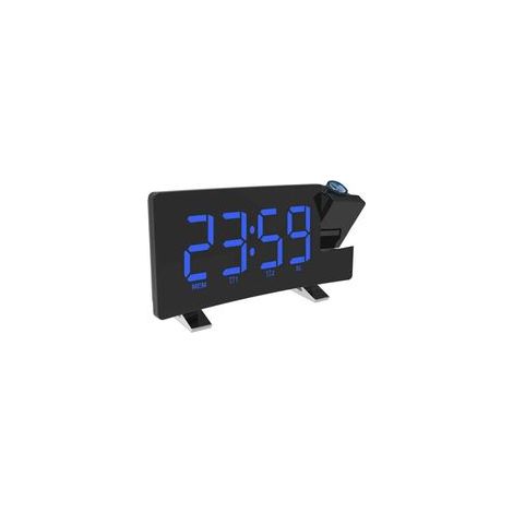 Radio-réveil à projection numérique avec chargeur USB, variateur 0-100%, double alarme – (1/4)