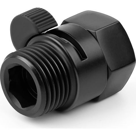 Duschkopfventil, 1/2" Messing-Wassersparventil, schwarzes Ersatz-Absperrventil - passend für Duschköpfe, Handbrausen und Duscharme (1/5)