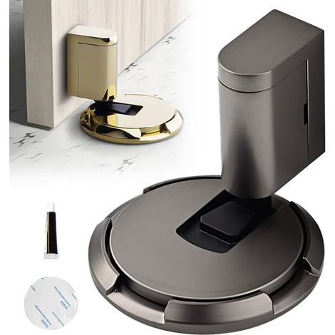 Cale Porte Bloc Porte, Magnétique Bloque Porte Butee de Porte Stop Porte, Métal Butée de Porte Arret de Porte Arrêt de Porte, Cale Porte Sol Butée de Porte Solide Avec Adhésif et Vis
