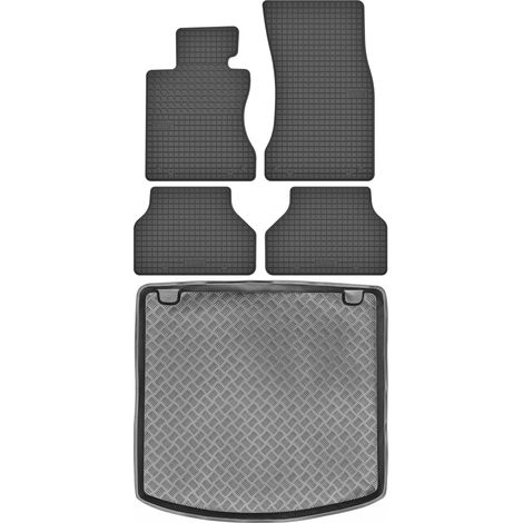 Juego de alfombrillas de goma para coche y alfombrilla para maletero para BMW Serie 5 E61 familiar (2003-2010).