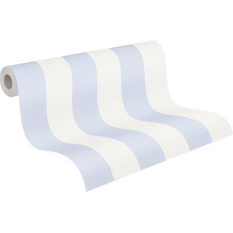 papier peint intissé à rayures en bleu, blanc - papier peint à rayures intemporel 10,05 m x 0,53 m - 314024 (1/5)