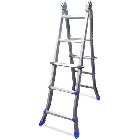 KELI - Échelle Mini Géante, Echelle Pliable, 4x3 Marches, Multi-position, Fabriquée En Alu, Qualité Professionnelle, Certification 150 kg, EN131