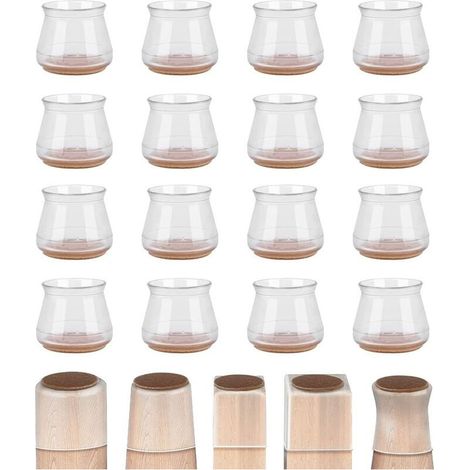 Lot de 16 protections de sol pour pieds de chaise, curseurs de meubles pour sols en bois dur, silicone (18-25 mm). (1/5)
