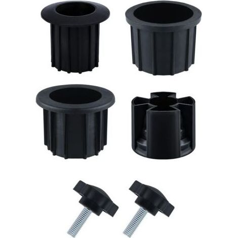 Ensemble de 6 pièces pour pied de parasol, accessoires pour pied de parasol avec fil de fixation noir, pour table de patio, balcon, jardin (noir) (1/5)
