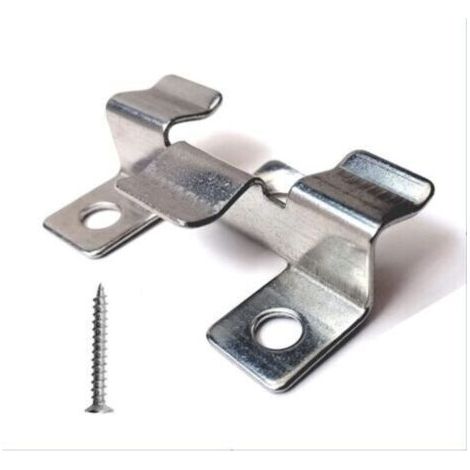 Packung mit 100 Befestigungsclips für WPC-Terrassendielen mit Edelstahlschrauben (1 cm Höhe)