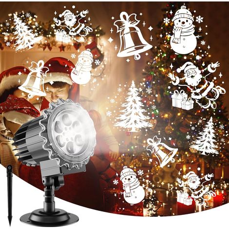 Projecteur de flocons de neige de Noël, Dynamique LED Flocon de Neige Projecteur Lumière, Imperméable à l'eau Noël éclairage Extérieur Jardin Fenêtre mur Cour Partie Décoration de Noë (1/5)
