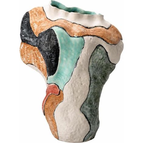 Decorative Asymmetrical Ceramic Vase, Elegant, Home Decor, for Art Lovers, Style I (1/5)