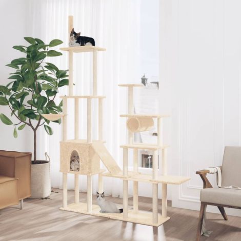 Arbre à chat avec griffoirs en sisal Crème 279 cm vidaXL (1/5)