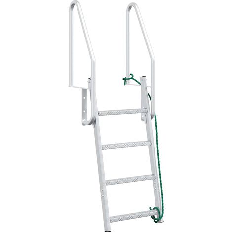 Escalera de muelle de 4 peldaños Plateado 58 x 77 x 166 cm vidaXL (1/5)