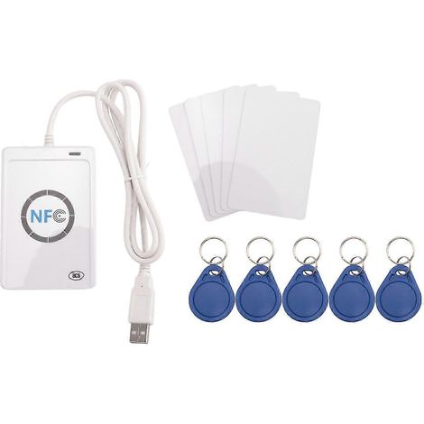 Lecteur de cartes NFC ACR122U, lecteur/graveur de cartes à puce sans contact USB, copieur RFID intelligent, carte à étiquette remplaçable UID (kns) (1/5)