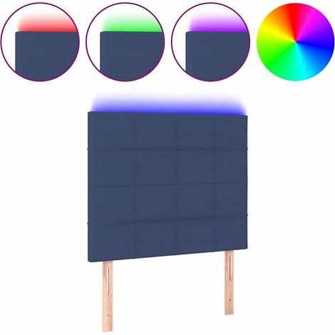 Maison Exclusive - Cabecero con luces LED tela azul 80x5x118/128 (1/5)