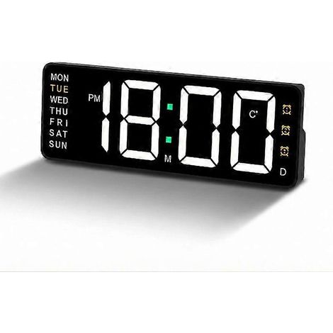 Réveil électronique silencieux de bureau à LED, minuteur, réveil électronique rectangulaire simple, blanc, petit format CY0801 (1/5)