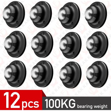 (12 pièces noires) Roulettes auto-adhésives, roues pivotantes en acier inoxydable, rotation à 360°. (1/5)