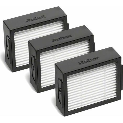 Lot de 3 filtres haute efficacité pour aspirateur Robot Roomba séries i et e – Filtration 99% pollens et allergènes – Noir et blanc (1/3)