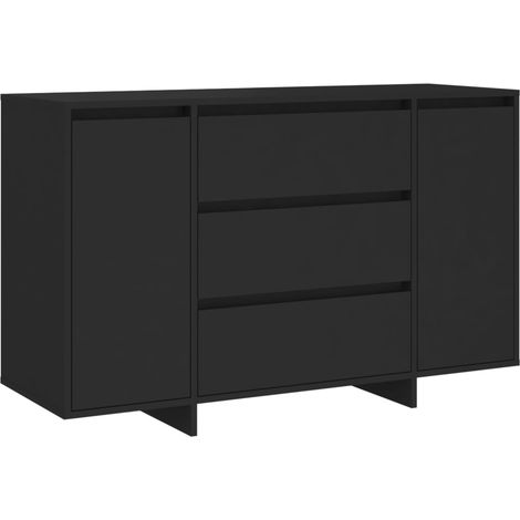 Maison Exclusive - Credenza con 3 Cassetti Nera 120x41x75 cm in Truciolato