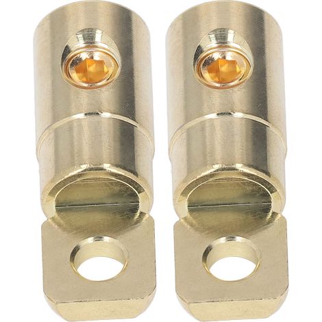 Paire de cosses à joint torique pour batterie, en laiton plaqué or, haute précision, sans soudure, modification audio, 0GA pour 0-2GA (1/5)