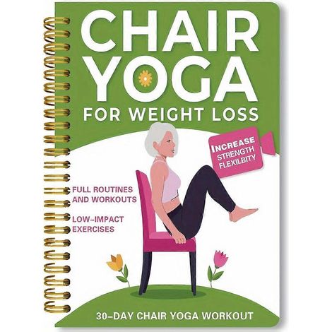 Yoga sur chaise pour les plus de 60 ans : livre et tableau, Yoga sur chaise pour la perte de poids et la tonification, Défi 30 jours, Cahier d'exercices pour les plus de 60 ans (1/5)