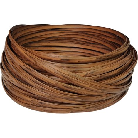 Bande de rotin PE Marron 8 mm x 65 m pour réparation de Meubles en rotin extérieur, Grain de Bois et Osier en Plastique pour Restauration de Meubles de terrasse (1/5)