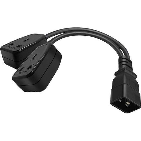 32 cm langes IEC320-C20-Stecker-auf-Doppelbuchse-Adapterkabel