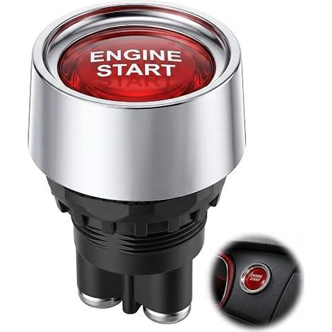 Bouton Poussoir 12V-24V 50A Interrupteur Démarrage Moteur Universel  Corps laiton et abs,led,bornes à vis,format compact,auto,camion,bateau et véhicule