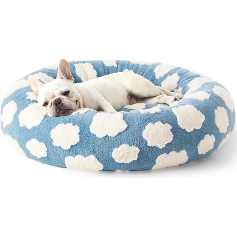 Panier rond pour chien et chat,nuages blancs (1/5)