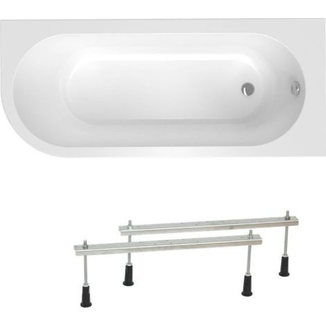 Siko Laguna Rajka Bañera asimétrica con patas , 170x72,5 cm, acrílico, derecha, Blanco (SIKOVRAJ170P-SET )