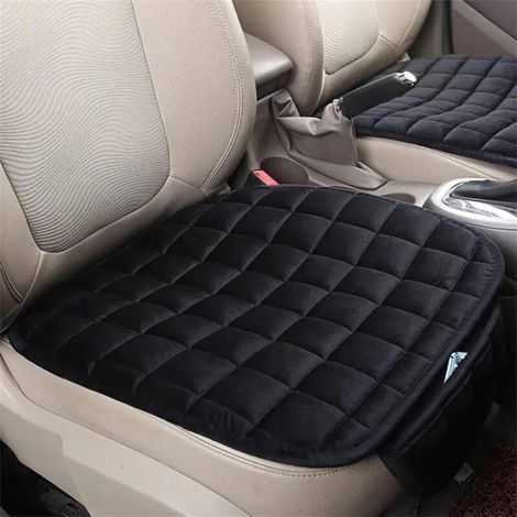 1-piece car seat cushion, premium comfort memory foam silk padding, non-slip rubber bottom with storage pocket, one car seat cushion (1/4)