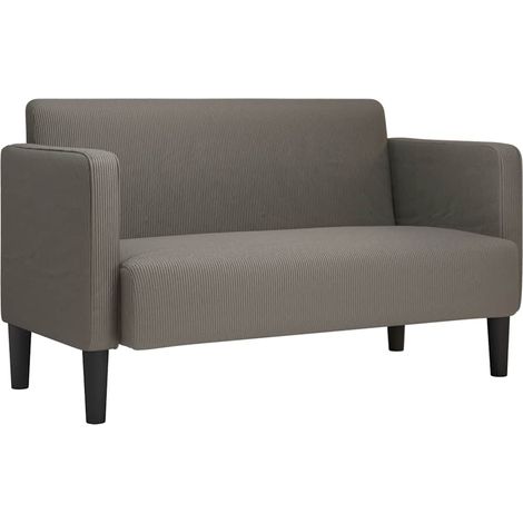 Divano Sofa Divanetto Grigio Chiaro 109cm Tessuto di Velluto a Coste (1/5)
