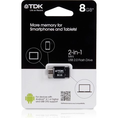 Tdk 938472 - Memory 2 in 1 of 8 GB (mini USB to USB 2.0) (1/4)