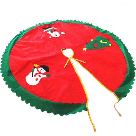 Jupe Arbre De Noël - 90 Cm - Fourrure Synthétique Double Couche - Pour Décoration Arbre De Noël Intérieur - 1 Pièce (1/5)