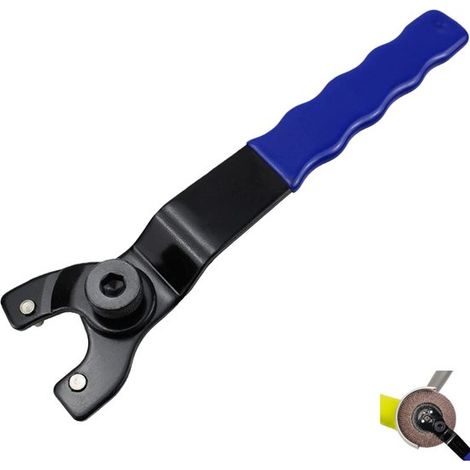1-teiliger Universal-Winkelschleiferschlüssel – Maulschlüssel – Verstellbarer Schraubenschlüssel – Geeignet für Winkelschleifer – 190 x 40 x 7 mm – Blau (1/5)