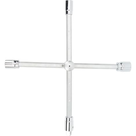 Clé en croix 4 voies 1/2 po (17 mm, 19 mm, 21 mm, 23 mm) CRV robuste, universelle pour écrous de roue de voiture (1/5)