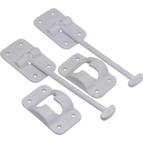 Juego de 2: Soporte de puerta en forma de T para puerta de carga de caravana/remolque (blanco) (1/3)