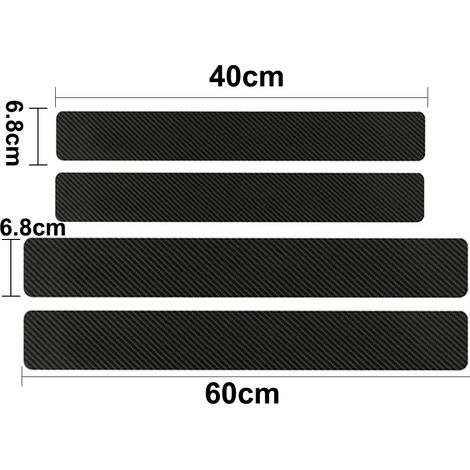 (Sans logo) 4 protections de seuil de porte pour Nissan Rogue,protection de pédale d'accueil,autocollant en fibre de carbone,protection d'entrée de porte (1/3)