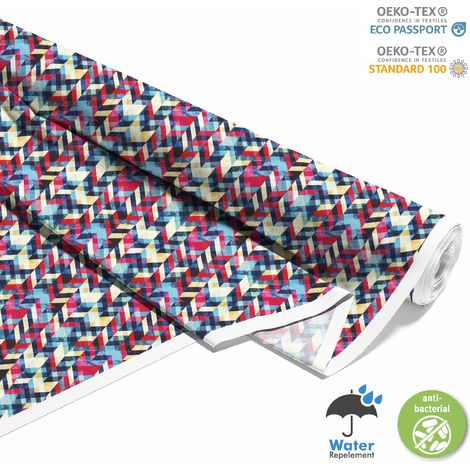 TESSUTI DECORATIVI PER ESTERNI OXFORD - Motivo a spina di pesce colorato I DX095 (1/5)