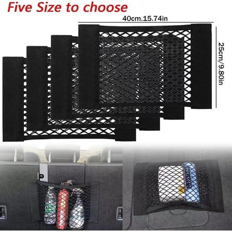 [2 Pack] Filet Coffre Voiture,Filet de Rangement de Coffre,Grande Taille 40 x 25 cm,Boîteilles,épicerie,Rangement Ajouter sur Les organisateurs pour Le Camion de Voiture (1/5)
