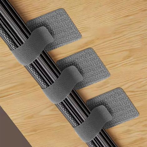 10-teiliges Set Klett-Kabelbinder – selbstklebende Klett-Kabelkanäle – Kabelorganisatoren mit selbstklebender Rückseite – Kabelclips (1/5)
