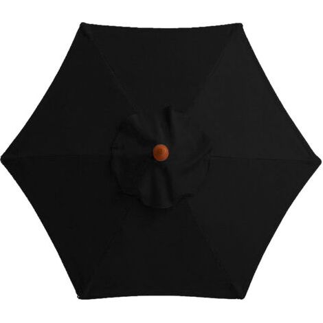 Housse de rechange pour parasol, 8 baleines, 3 m, imperméable, anti-UV, tissu de rechange - noir (1/4)