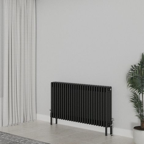 WarmeHaus Traditional Radiator 600x1190mm Black 4 Column Heater (1/5)