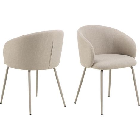 Chaises de salle à manger en tissu beige (lot de 2) - BLAIR (1/5)
